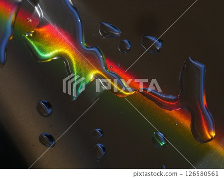 Rainbow is reflected in a puddle of water Rainbow is reflected in a puddle of water 126580561