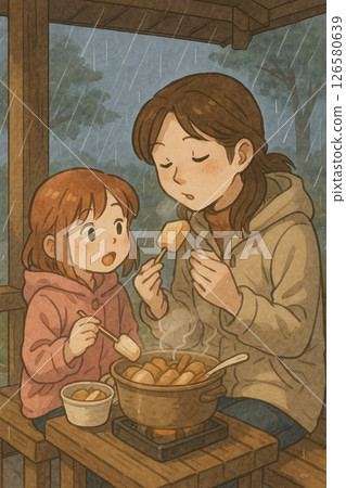 雨の日の温かいおでん｜Warm Oden on a Rainy Day with Mother an 126580639