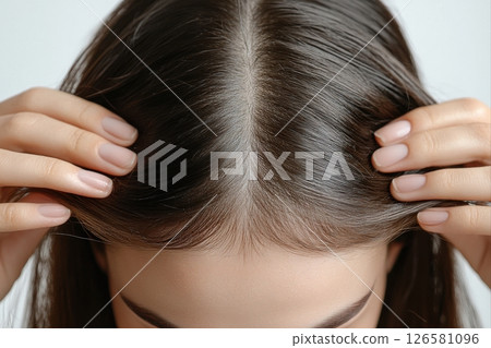 Hair health care tips salon setting informative article bright environment close-up perspective hair growth concepts 126581096