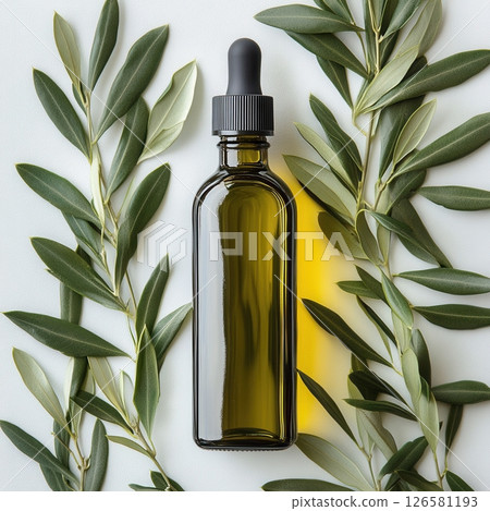 Exploring herbal infusions olive oil and fresh leaves in a kitchen setting Exploring herbal infusions olive oil and fresh leaves in a kitchen setting 126581193