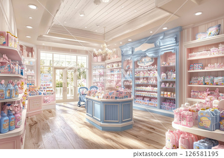 Charming candy shop interior coastal town retail display bright atmosphere inviting view sweet nostalgia 126581195