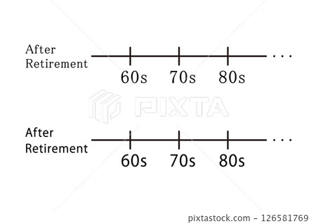 Image material showing the progression of age after retirement Image material showing the progression of age after retirement 126581769