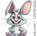 Cute Cartoon Bunny Vector Illustration AI & EPS Format for Design Use 126581826