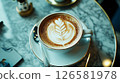 時尚咖啡拿鐵藝術 126581978
