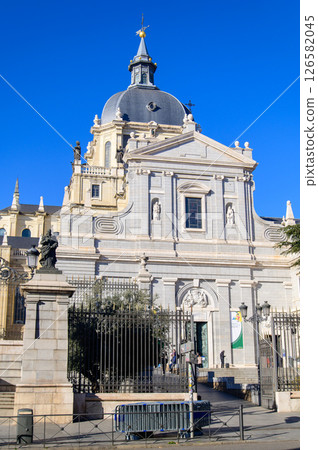 Beautiful view of Almudena Cathedral in Madrid, Spain 126582045
