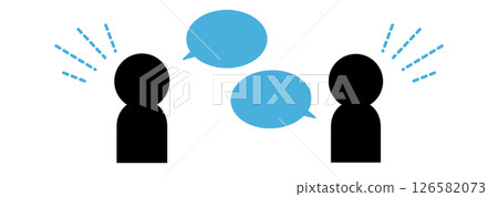 Conversation pictogram with convergent lines Blue Dotted line 1 Conversation pictogram with convergent lines Blue Dotted line 1 126582073
