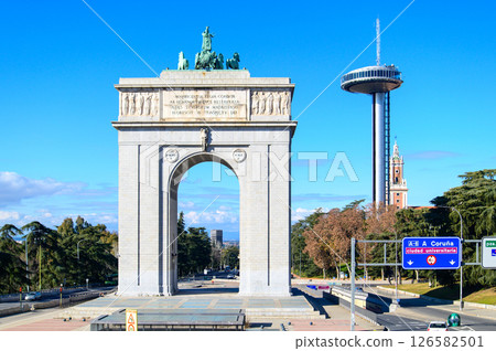 Moncloa Gate in Madrid, Spain 126582501