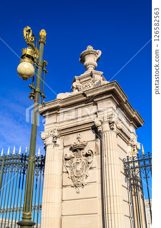 A beautiful view of the Royal Palace in Madrid, Spain 126582563