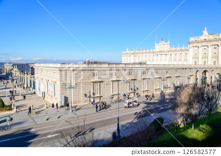 A beautiful view of the Royal Palace in Madrid, Spain 126582577