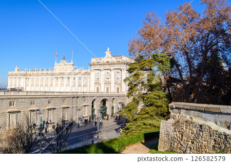 A beautiful view of the Royal Palace in Madrid, Spain A beautiful view of the Royal Palace in Madrid, Spain 126582579