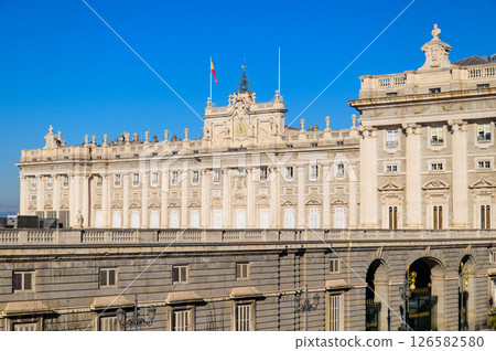 A beautiful view of the Royal Palace in Madrid, Spain A beautiful view of the Royal Palace in Madrid, Spain 126582580