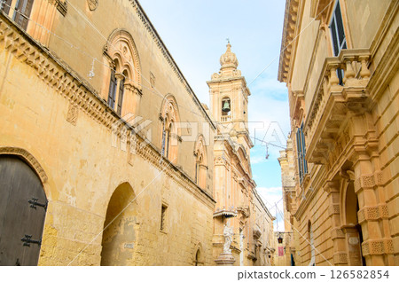 馬耳他最古老的城市姆迪納的美麗景色 馬耳他最古老的城市姆迪納的美麗景色 126582854
