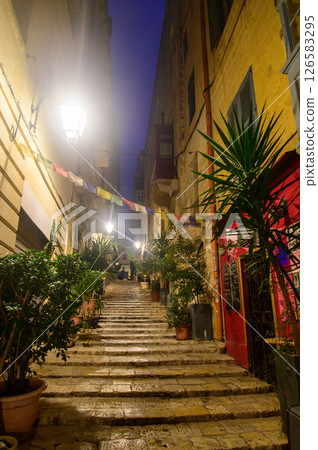 Beautiful night view of Malta's Old Town Beautiful night view of Malta's Old Town 126583295