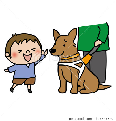 A guide dog with upright ears who doesn't like to be touched 126583380