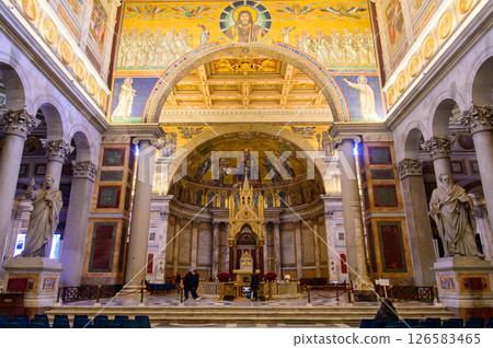 Beautiful view of the Church of San Paolo fuori le mura in Rome, Italy 126583465