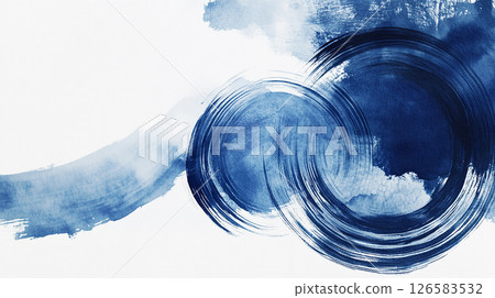 藍色水彩圓形紋理背景圖生成AI 126583532