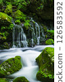 新鮮的綠色前瀑布水下的水 126583592