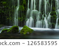 新鮮的綠色前瀑布水下的水 126583595