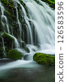 新鮮的綠色前瀑布水下的水 126583596