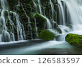 新鮮的綠色前瀑布水下的水 126583597