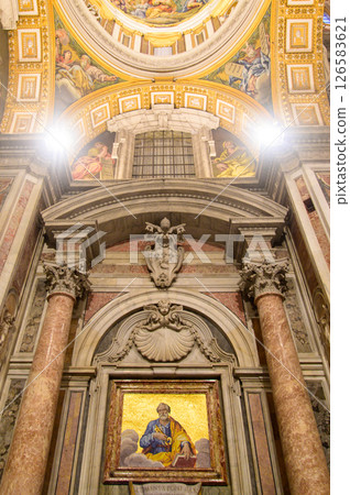 A beautiful view of St. Peter's Basilica in the Vatican City 126583621