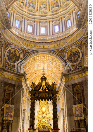 A beautiful view of St. Peter's Basilica in the Vatican City 126583629