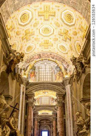 A beautiful view of St. Peter's Basilica in the Vatican City 126583634