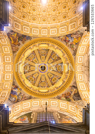 A beautiful view of St. Peter's Basilica in the Vatican City A beautiful view of St. Peter's Basilica in the Vatican City 126583665