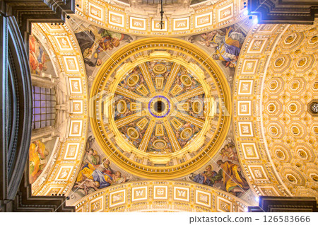 A beautiful view of St. Peter's Basilica in the Vatican City A beautiful view of St. Peter's Basilica in the Vatican City 126583666