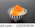 Salmon roe bowl (salmon roe on a rice bowl) on a black background 126583696