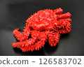 A photo of a Hanasaki crab on a black background 126583702