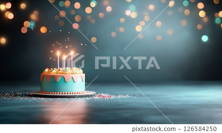 birthday cake with candle birthday cake with candle 126584250