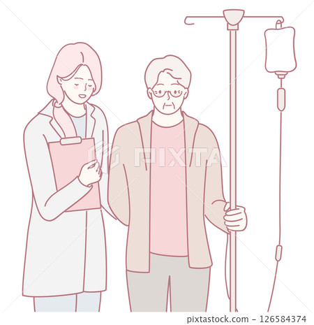 Healthcare professionals interaction with patients is vital for effective care and recovery 126584374