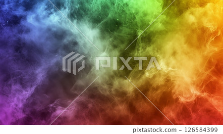 Rainbow smoke image, black background 126584399