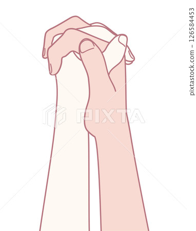 Two Hands Intertwined in Unity and Support, Symbolizing Strength and Togetherness as One 126584453