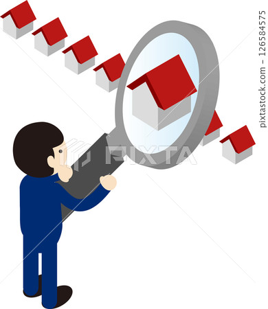 等距商業房屋住房搜尋搜尋租賃房地產人插畫素材 等距商業房屋住房搜尋搜尋租賃房地產人插畫素材 126584575