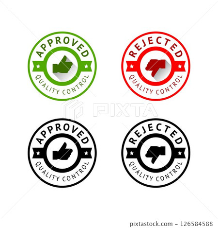 Set of badge like and dislike, thumbs up and thumbs down symbols, vector stamps Set of badge like and dislike, thumbs up and thumbs down symbols, vector stamps 126584588
