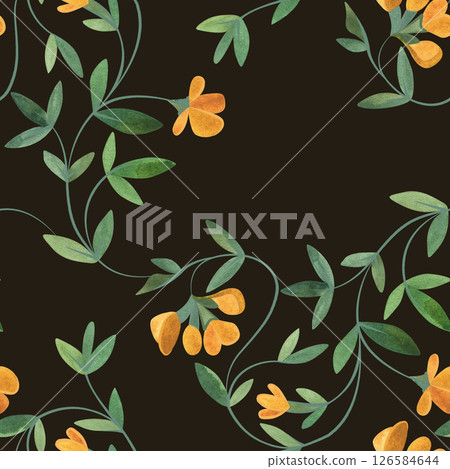 Textile seamless floral pattern with wild grasses and flowers. Design for kitchen home textiles, tablecloths, curtains, bed linen, dress fabrics, wrapping paper. Textile seamless floral pattern with wild grasses and flowers. Design for kitchen home textiles, tablecloths, curtains, bed linen, dress fabrics, wrapping paper. 126584644