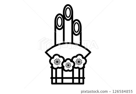 Simple icon vector illustration of Kadomatsu New Year's lucky charm Japan Japanese style 126584855
