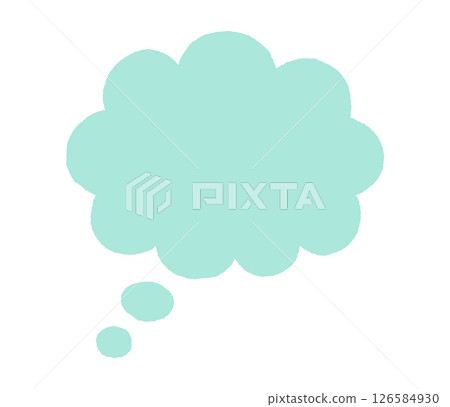 一個簡單的淺藍色雲形對話泡泡 126584930
