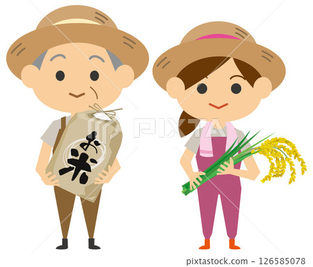 Image illustration of rice farmer (male and female set) 126585078