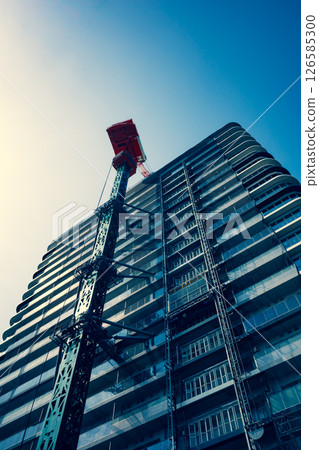 Tokyo scenery with apartment construction in progress Around Nakano Station 2024.04 f-3 Emphasis on warm and cool colors Tokyo scenery with apartment construction in progress Around Nakano Station 2024.04 f-3 Emphasis on warm and cool colors 126585300
