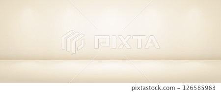 Limbo beige background with light shadow. Abstract studio gradient bg. Modern banner with empty space for advertising text. Vector illustration. 126585963
