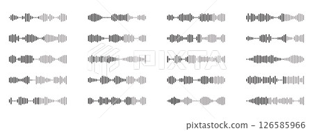 Set of sound wave icon. Waveform pattern for music player, podcasts, mobile voice message, streaming. 126585966