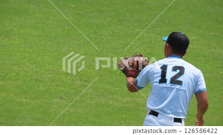 Catcher with uniform number "12" 126586422