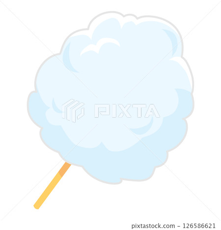 Simple white cotton candy illustration color 126586621