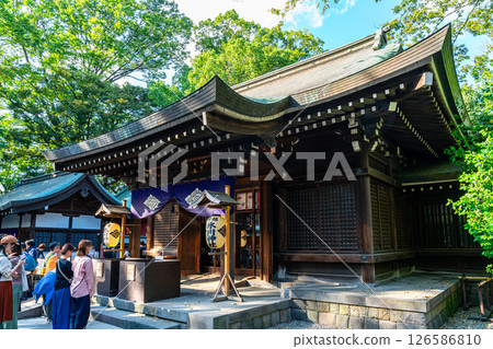 [埼玉縣]川越冰川神社的拜殿 126586810