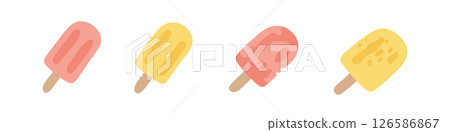 Colorful popsicles offer sweet relief, sweet summer flavors, sweet childhood memories. Pure joy Colorful popsicles offer sweet relief, sweet summer flavors, sweet childhood memories. Pure joy 126586867