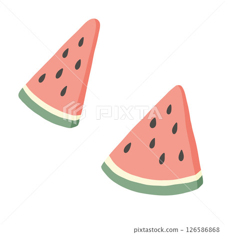 Refreshing watermelon slices burst with summer flavor. Healthy watermelon provides juicy delight. Watermelon joy 126586868