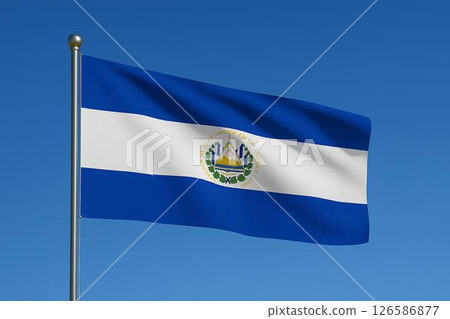 Republic of El Salvador Flag 126586877
